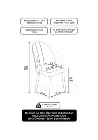 Resim Canisa Mara Serisi 1 Adet Siyah Mutfak Sandalyesi Gold Kaplama Metal Ayak 1. Sınıf Babyface Kumaş Siyah Sandalye Gold Kaplama Ayak 