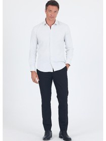 Resim İmza Beyaz Uzun Kol Sert Yaka Cepsiz Easy To Iron Slim Fit Esnek Gömlek 1004250233 Beyaz 