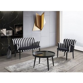 Resim Mobilyabazari Zebrano Çay Seti Ikili Koltuk (Salon Balkon Cafe Ofis) 