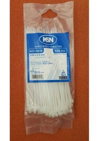 Resim Ksn Kablo Bağı Plastik Kelepçe Beyaz 2.5x150mm - 100 Adet 