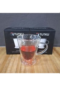 Resim Çift Cidarlı Cam Kupa 265ml şeffaf 