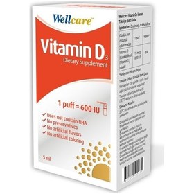 Resim Wellcare Vitamin D3 600 Iu 5Ml 
