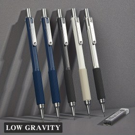 Resim 1 Set Ergonomik Mekanik Kalem Seti - 0.3/0.5/0.7mm Kurşun, Ek Kurşun Dahil, Düşük Merkezde Ağırlık, Hassas Çizim ve Yazma Araçları, Ofis ve Sanat Malzemeleri için Uygun, Modern Kalem Dayanıklı Metal Kalemler 