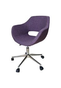 Resim Ofis Koltuğu Bilgisayar Sandalyesi Döküm Süngerli Mor Renk Keten 