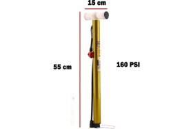 Resim Klasik Bisiklet Pompası 55 cm Pratik El Tipi Ayak Tutamaklı Metal Borulu Top Lastik Şambrel Şişirme. 