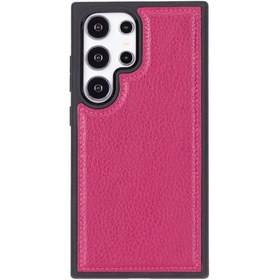 Resim Genel Markalar Samsunxg Galaxy S24 Ultra Uyumlu Deri Arka Kapak Gül Kurusu 