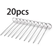 Resim 20 adet Paslanmaz Çelik Hava Fritözü Çöpü - Izgara, Kamp, Piknik, Noel ve Cadılar Bayramı Karnavalı için Mükemmel - Dayanıklı, Kullanımı Kolay Barbekü Aksesuarları Ev ve Açık Hava Pişirme, Açık Hava Izgara Aksesuarları, Piknik Gereksinimleri, Şık Metalik Bitiş, Dayanıklı Yapı, Bbq Çöpü, Metal Çöpü, Piknik Aksesuarları, Dikey Çöp Kebap Yuvarlak 26 Cm 