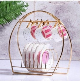 Resim Kosova Ksv Kahve Fincan Askılığı - Gold Fincan Askısı Çok Renkli 