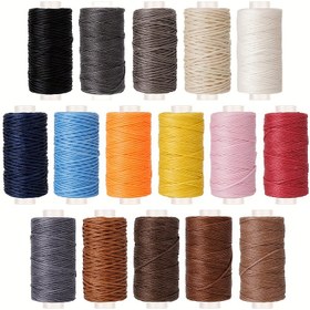 Resim Premium 1.0mm Düz Mumlu Polyester İplik, 50m Rulo - Suni Deri İşçiliği, Kitap Ciltleme & DIY Projeleri için İdeal 