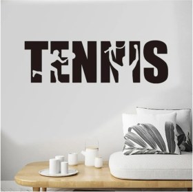 Resim Gmwax 1 Parça Duvar Özel Yeni Sticker Yaratıcı Ingilizce Tenis Yatak Odası Spor Salonu Duvar Çıkartması 