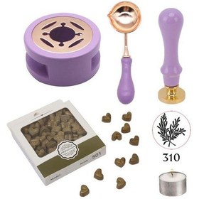 Resim Davetiye Mum Mühürü Uygulama Seti Lavanta Renk 310 Botanik Desen 