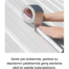 Resim Ekstra Güçlü 2 mt Dış Cephe Su Geçirmez Sakız Bant Yalıtım Çamur Bandı Alev Sızdırmaz 