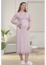 Resim Mecit Pijama Mecit 1512 Gül Kurusu Hamile Lohusa Gecelik 