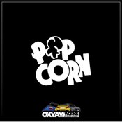 Resim OkyayWorks Popcorn Sticker - Beyaz 