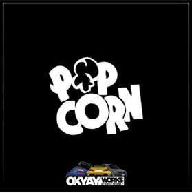 Resim OkyayWorks Popcorn Sticker - Beyaz 
