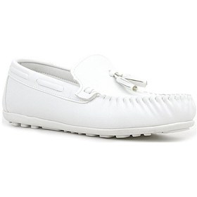 Resim Rakerplus Beyaz Cilt Erkek Çocuk Makosen Ayakkabı Beyaz 