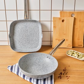 Resim Karaca Biogranit Nare Wok - Grill Set Blue 