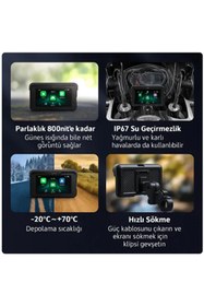 Resim KAZEMTECH Motosiklet CarPlay Dokunmatik Ekran Su Geçirmez CarPlay & Android Auto | Bluetooth-GPS 6 İnç 
