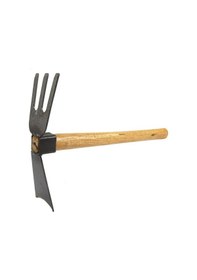 Resim Geeroyoo Bahçe Ve Tarım İçin Çift Fonksiyonlu Çapa Ve Tırmık Seti - Dayanıklı Ahşap Saplı 