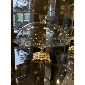 Resim Elta Collection Cam Kapaklı Pasta - Kek Stantı Gümüş Ayak Pasta Stantı 
