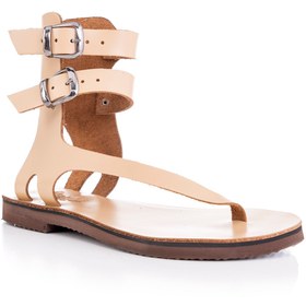 Resim DaphneSandals Kadın Naturel El Yapımı Hakiki Deri Sandalet 
