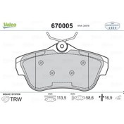 Resim VALEO 670005 Fren Balatasi Arka (Fiat: Scudo 1.6Jtd-2.0Jtd 07-/ Citroen : Jumpy 1.6Hdi-2.0Hdi 07-) 1611839580 425367 (WA599122) 