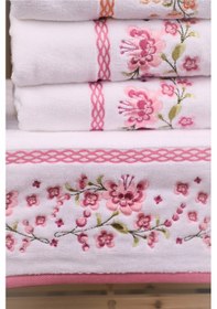 Resim Özdilek Azalea 6'lı Nakışlı Pamuklu Işlemelik Çeyizlik 50 90 El Yüz Havlusu M-2 Çok Renkli 