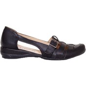 Resim Dilimler Ayakkabı Tokalı Siyah Kadın Günlük Ayakkabı-136-Siyah 