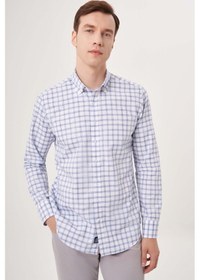 Resim Bisse Erkek Regular Fit Paşa Yaka Spor Gömlek Mavi Gm23y231036 D35 Mavi 