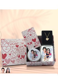 Resim BK Gift Sevgiliye Özel Karikatürlü Kutuda Hediye Seti, Kupa Bardak, Sevgili Hediyesi, İsimli Papatya Kolye, Kokulu Mum,Yıl Dönümü Hediyesi-6 