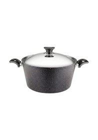 Resim 28 Cm Granit Derin Tencere Çelik Kapak - Siyah Siyah 
