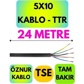 Resim Öznur 5x10 Ttr Kablo Siyah Metre Seçenekli - 24 Metre 