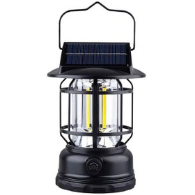 Resim Pr-7900 Güneş Enerjili Şarj Edilebilir Kamp Lambası Işıldak 10w Siyah 
