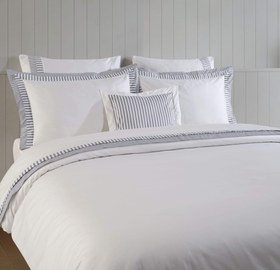 Resim Latife Nevresim Takımı - Gri Çizgili - Super King 