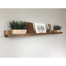 Resim BfdShop Dekoratif Ahşap Duvar Rafı 80cm 