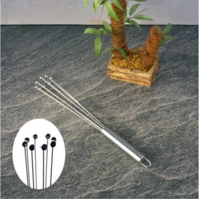 Resim Tohana Gümüş Renkli Top Uçlu Çubuk Çırpıcı Paslanmaz Çelik Tek Parça Mutfak Gereci 