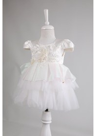 Resim Babyhola Bebek Gelinlik Çiçek Boncuk İşlemeli Bebek Elbisesi Özel Gün Davet Düğün Doğum Günü 4008 Lacivert 