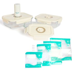 Resim 23 Parça Cam Vakumlu Saklama Kabı/ Vakumlu Poşet Seti 