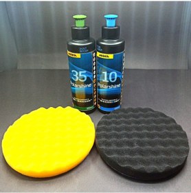 Resim Pasta Cila Seti Epoksi Parlatma Polisaj Seti 250 Ml 250 Ml Yumuşak Siyah Ped Orta Sertlik Sarı Ped 