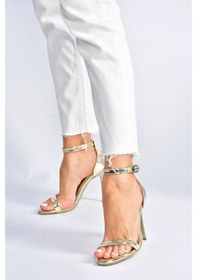 Resim Fox Shoes Kadın Topuklu Ayakkabı B922112634 Altın 