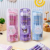 Resim 12 Parça Sanrio HB Yazı Kalemi Silgili, Çizgi Film Yapay Yeşim Kalem Seti, Başlangıçlar İçin Kırtasiye, Eğlenceli Tasarım, Dayanıklı Silgi, Hafif Kalem, HB Kalem, Okul Malzemeleri 