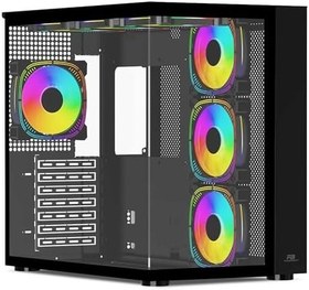 Resim PowerBoost PB-SS02B USB 3.0 Sea View ATX RGB Fanlı Siyah Kasa (PSU Yok) 