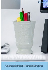 Resim Kalemlik Beyaz Renk Masa Kalemliği Organizer Kalemlik Model 9 Çok REnkli 