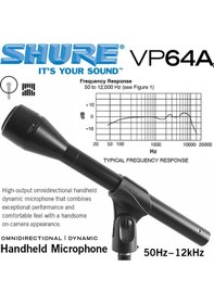 Resim Shure Vp64a Röportaj Mikrofonu 