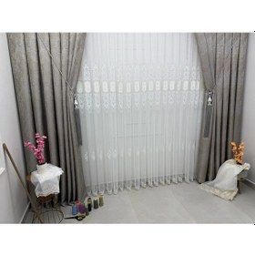 Resim Nivemeshome 2533-2 İris Gümüş 1/3 Pileli Tül Perde Apm Gümüş 