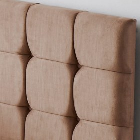 Resim Niron Yatak Niron Rama Başlık Tek Kişilik Yatak Başlığı - 80 cm Sütlü Kahve Kumaş Başlık 