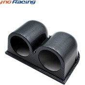 Resim Araba Modifiye Karbon Fiber İki Delikli Alet Rafı 52mm Yatay Koltuk Alet Koltuğu / Alet Kılıfı 1746 