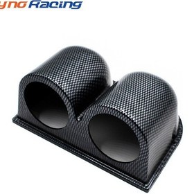 Resim Araba Modifiye Karbon Fiber İki Delikli Alet Rafı 52mm Yatay Koltuk Alet Koltuğu / Alet Kılıfı 1746 