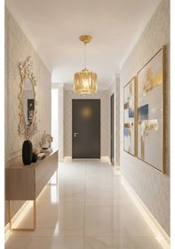 Resim Bohem Aydınlatma Modern Gold Altın Kristal Sarkıt Avize Koridor Antre Uyumlu Şeffaf Kristal Cam Gold Altın Gold 