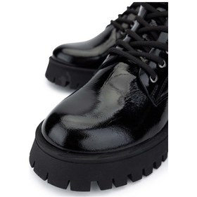 Resim Tamer Tanca Kadın Hakiki Deri Siyah Rugan Casual Bot 1059 5013 Bn Bot Sk24-25 Sıyah Krsk Rgn Siyah Kırısık 